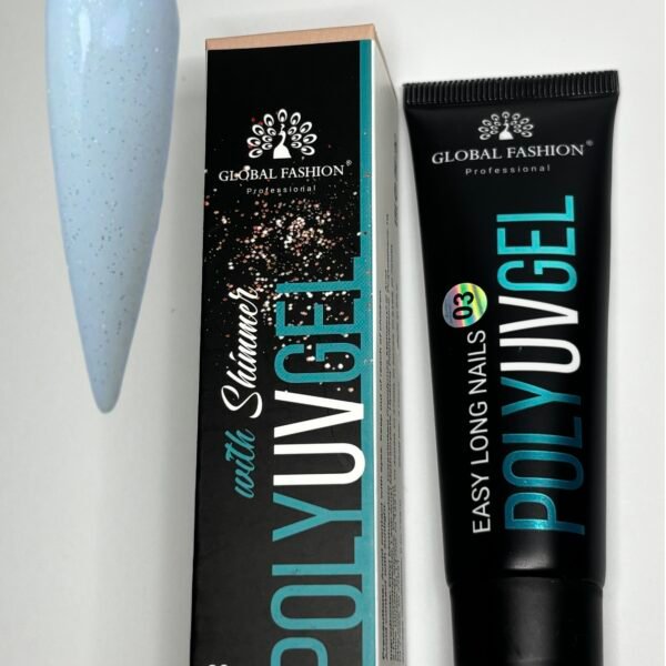 Polygel Milky cu sclipici 30 g Global Fashion